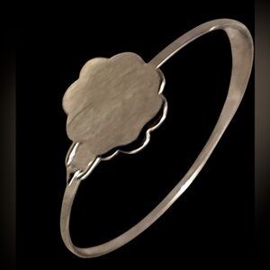 Vintage Speidel Silver-plate flower-shaped ID bangle bracelet